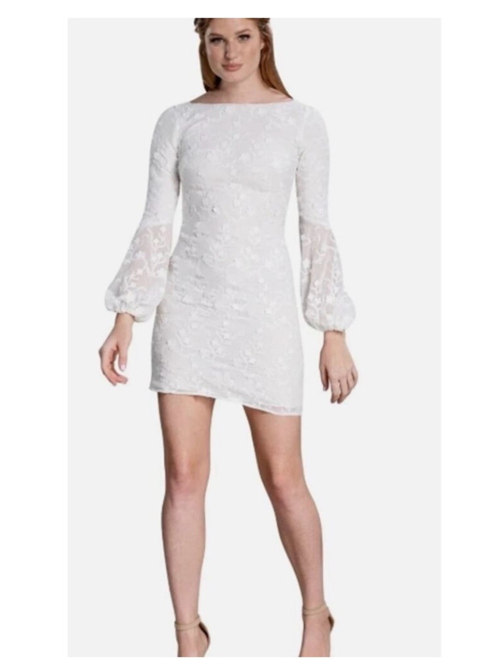 Dress the population Evylen Long-Sleeve Mini Dress NWT